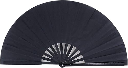 Miniatura 2 de Ventilador de mano plegable grande para baile de línea, grandes ventiladores plegables para botas en el suelo, festival de baile, baile, actuación