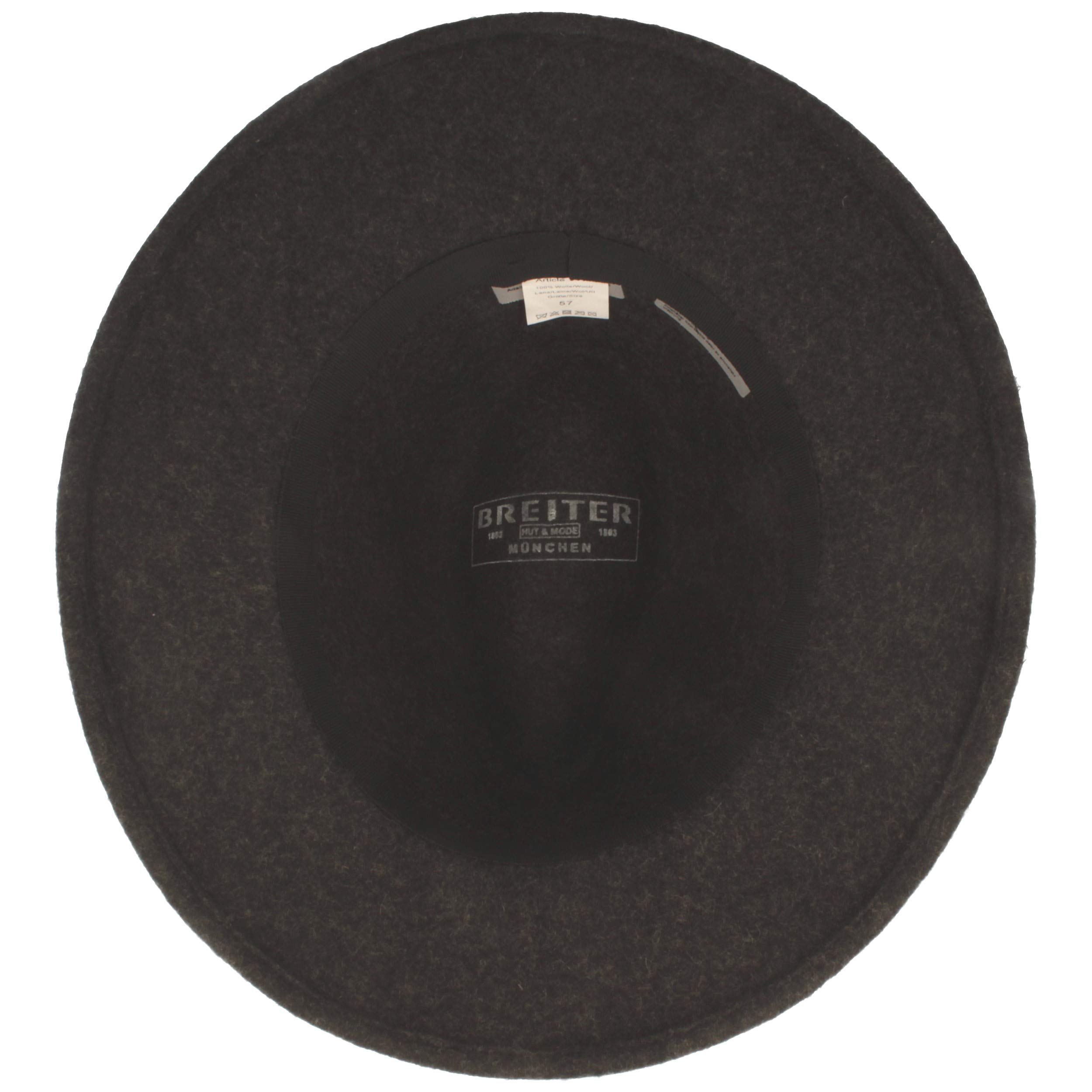 Breiter Chapeau traditionnel original pour homme, en feutre, style tyrolien, 100 % laine, cordon de chanvre, edelweiss et bord étroit