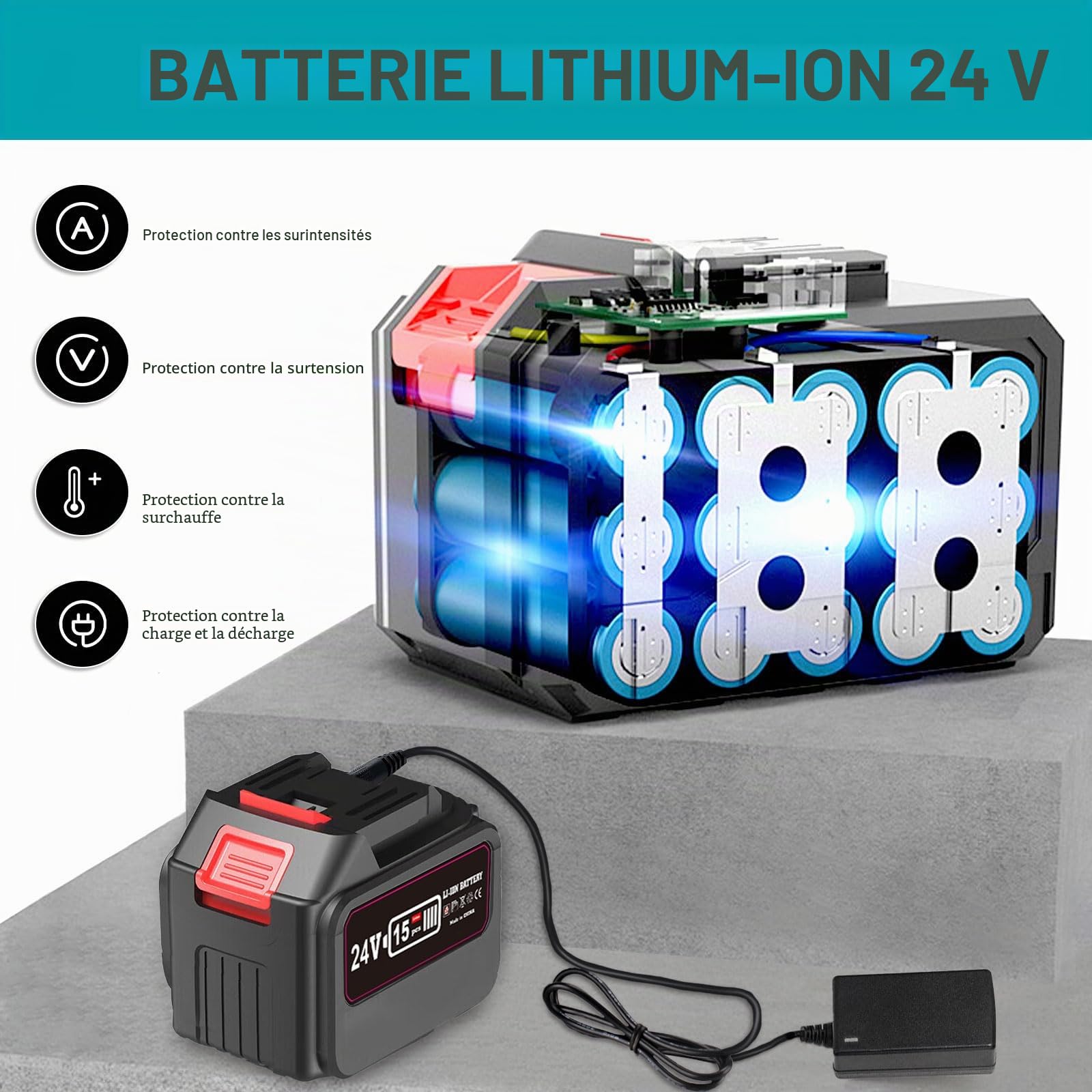 Débroussailleuse sans Fil avec Batterie pour Makita Batterie avec 4 Types | 2 batteries et chargeur & moteur sans balais