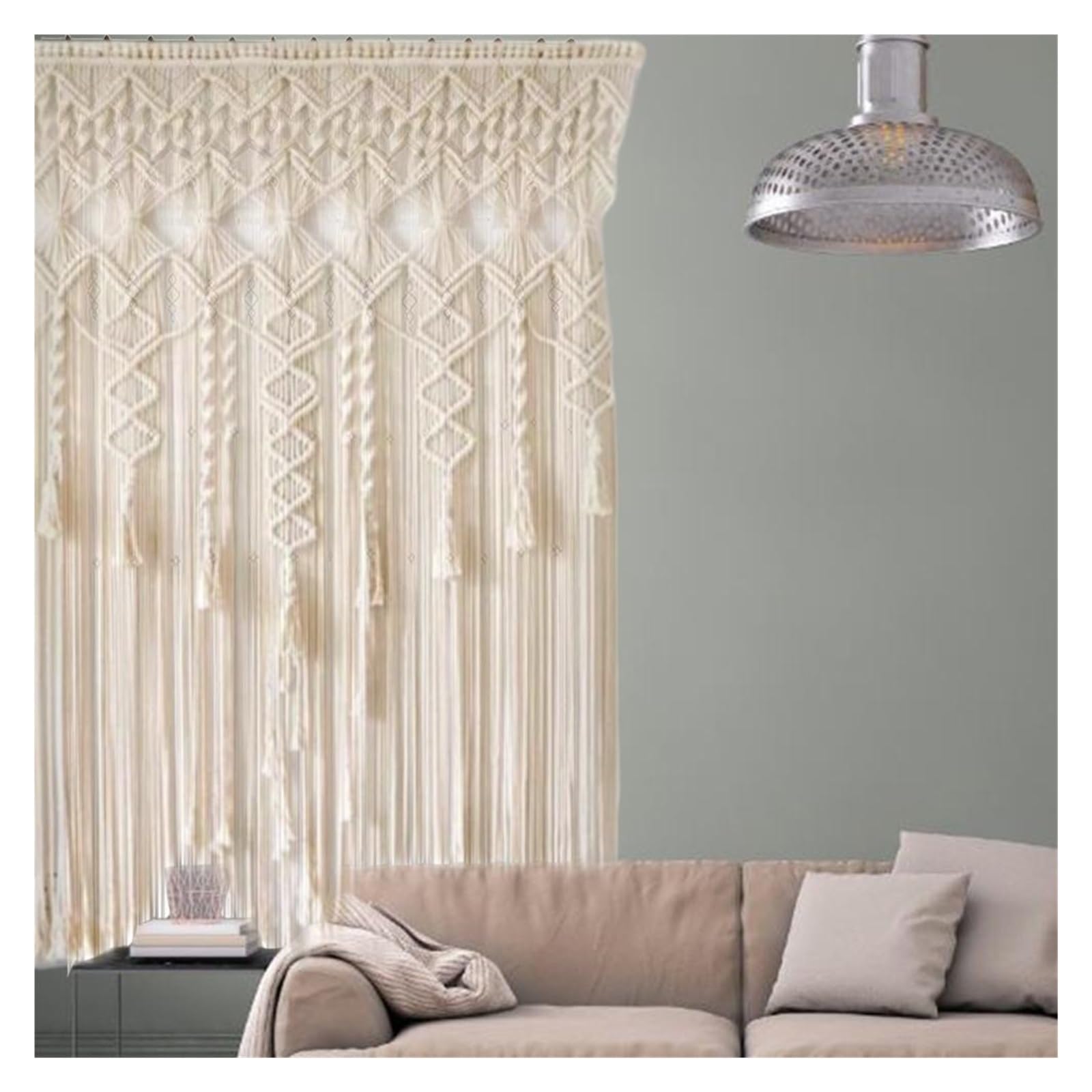 Rideau en macramé tissé à la Main, 1 pièce, Tapisserie Murale Suspendue for Porte et fenêtre pour Cuisine
