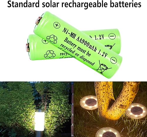 Miniatura 4 de Baterías recargables NiMH AA de 900 mAh de 1.2 V, paquete de 12 baterías recargables dobles A para luces solares, luces de cadena de luces de