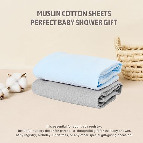 Miniatura 6 de babytino Sábana de moisés de muselina para bebé niño y niña, súper suave, sábana bajera para colchón ovalado, rectangular y de reloj de arena,