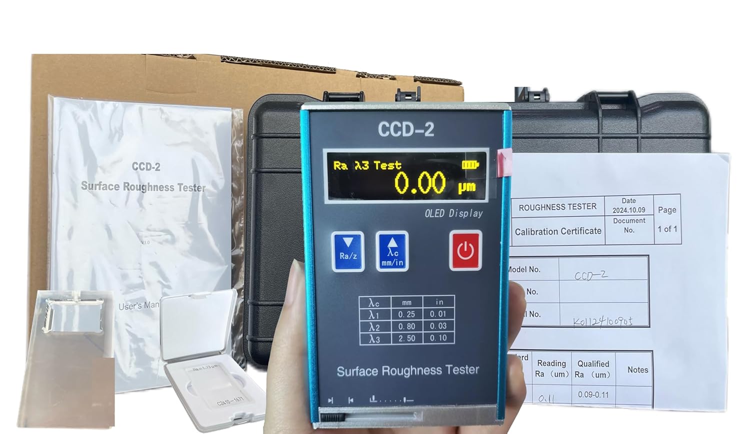 Surface Roughness Tester Profile Gauge Professional Surface Roughness Gauges with USB Data Output Ra 0.05 to 15.0um Rz 0.1 to 50um Real-time Monitor