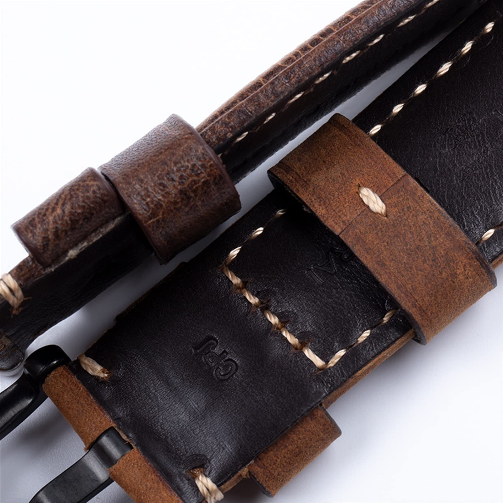 Accessori per cinturini fatti a mano Cinturino vintage retrò in vera pelle Crazy Horse da 24 mm per cinturino Panerai con fibbia ad ardiglione