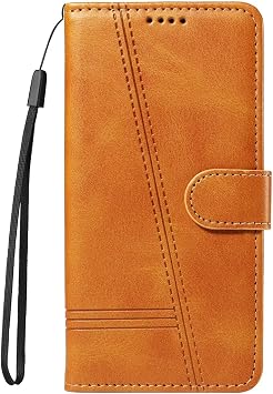ZXL Case with Card Holder for SamsungGalaxy Note 10 Wallet Case Flip Notebook Design Phone Case with Stand Magnetic Closure Shockproof Full Protection Case Cover Brown