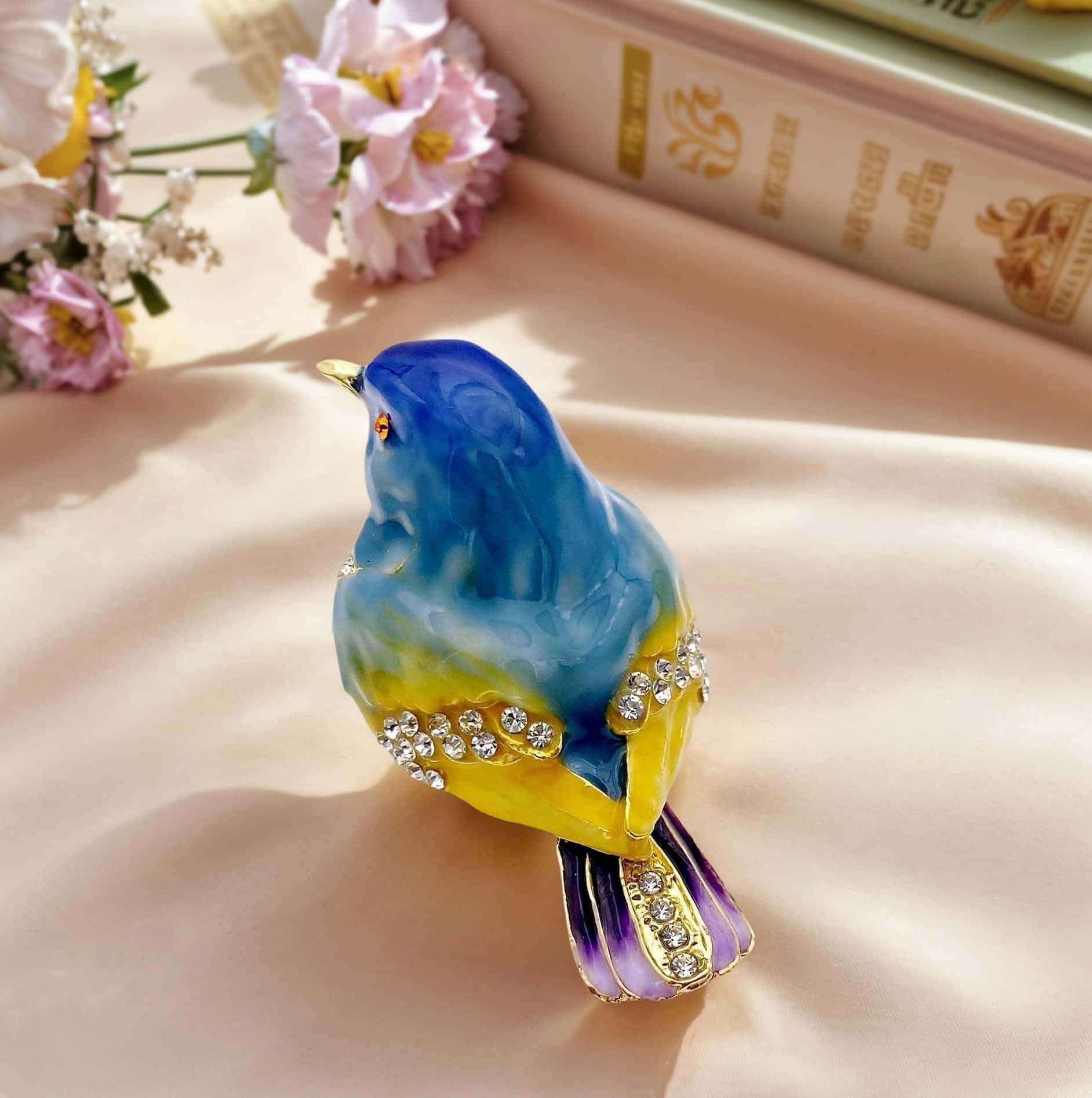 Amazon.co.jp: JWT Astyle ブルーマウンテンバード ヒンジ付き小物入れ