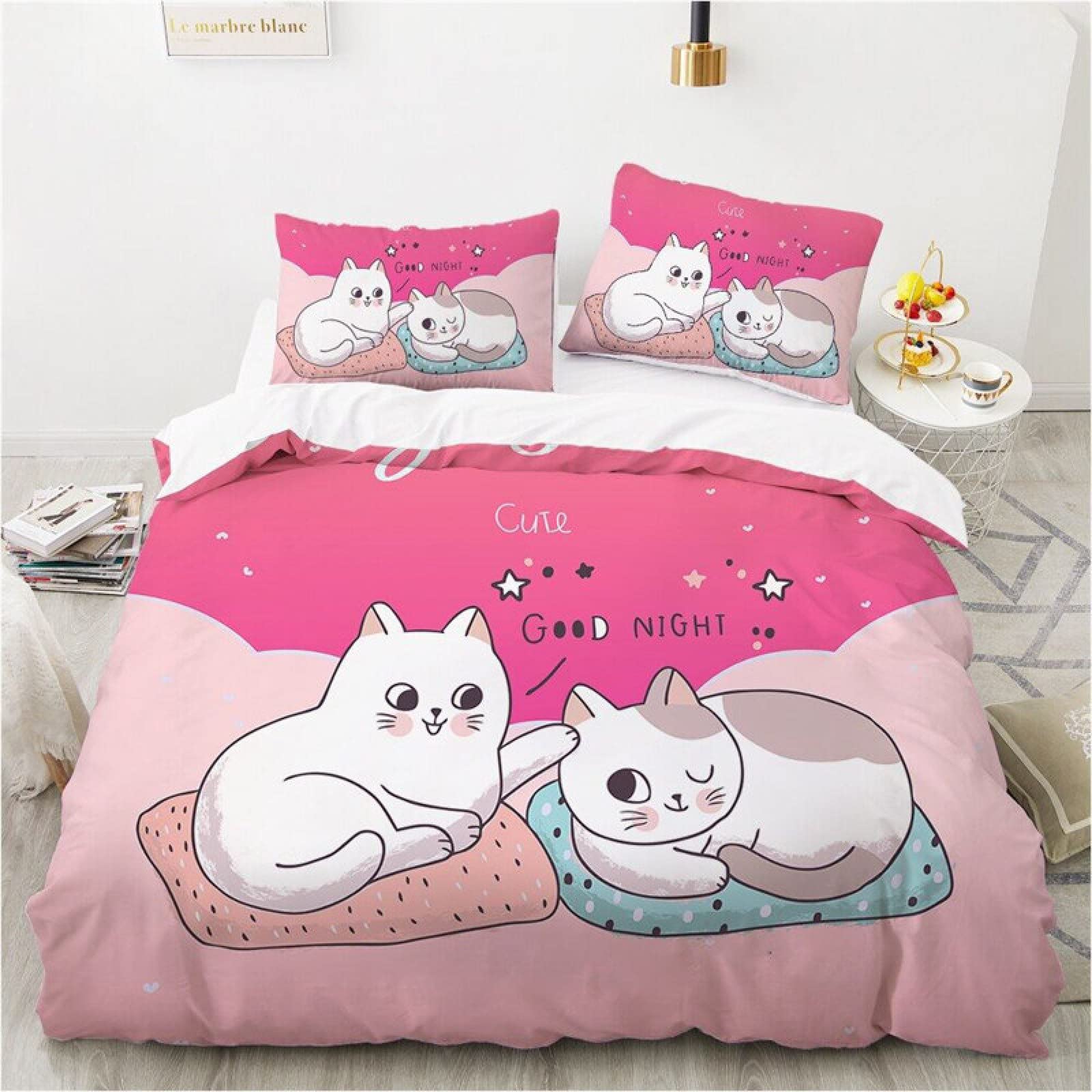 Copripiumino Matrimoniale 260x220 cm Aldulto Gatto Grigio Cane