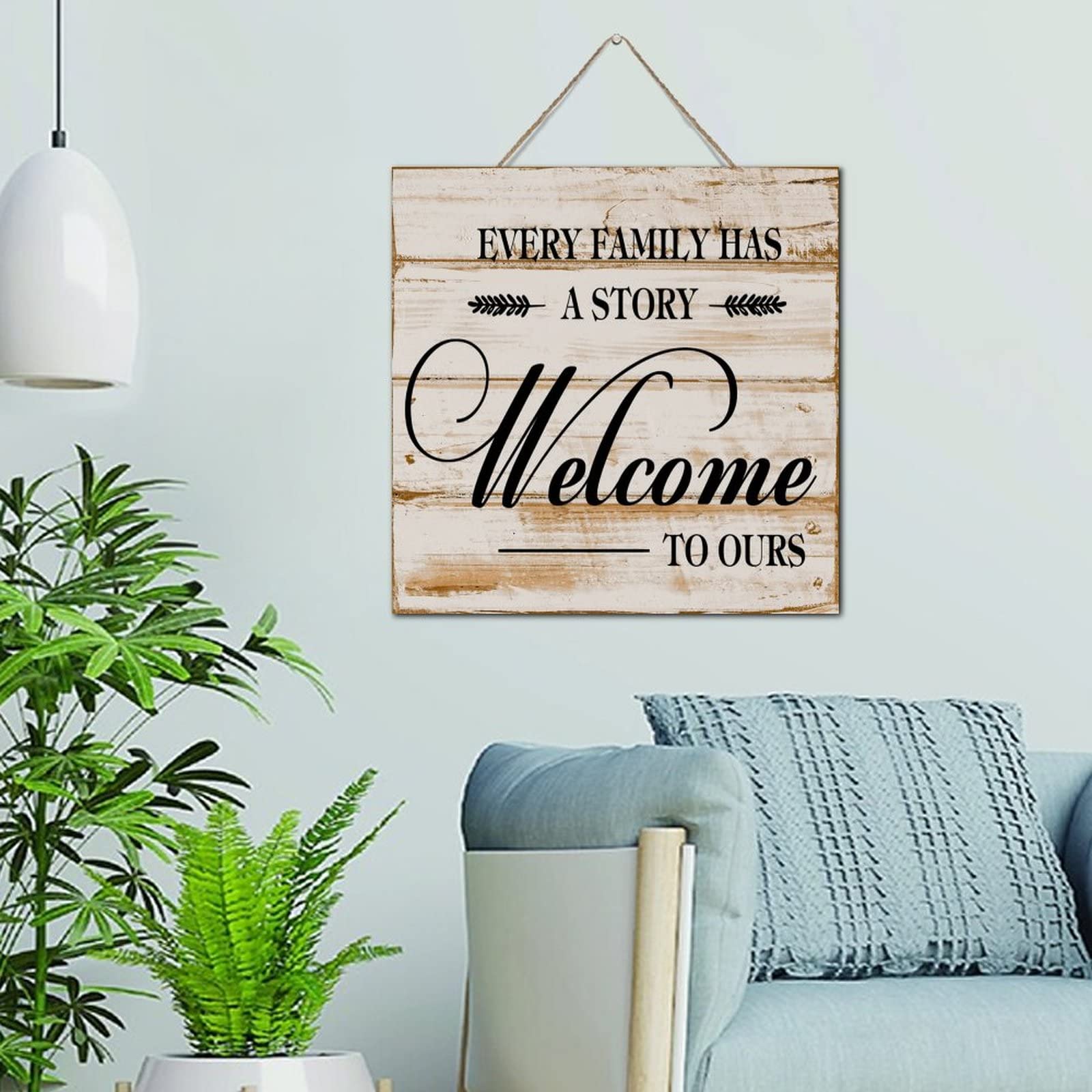 Décoration d'intérieur en bois panneau à suspendre positif 30 cm