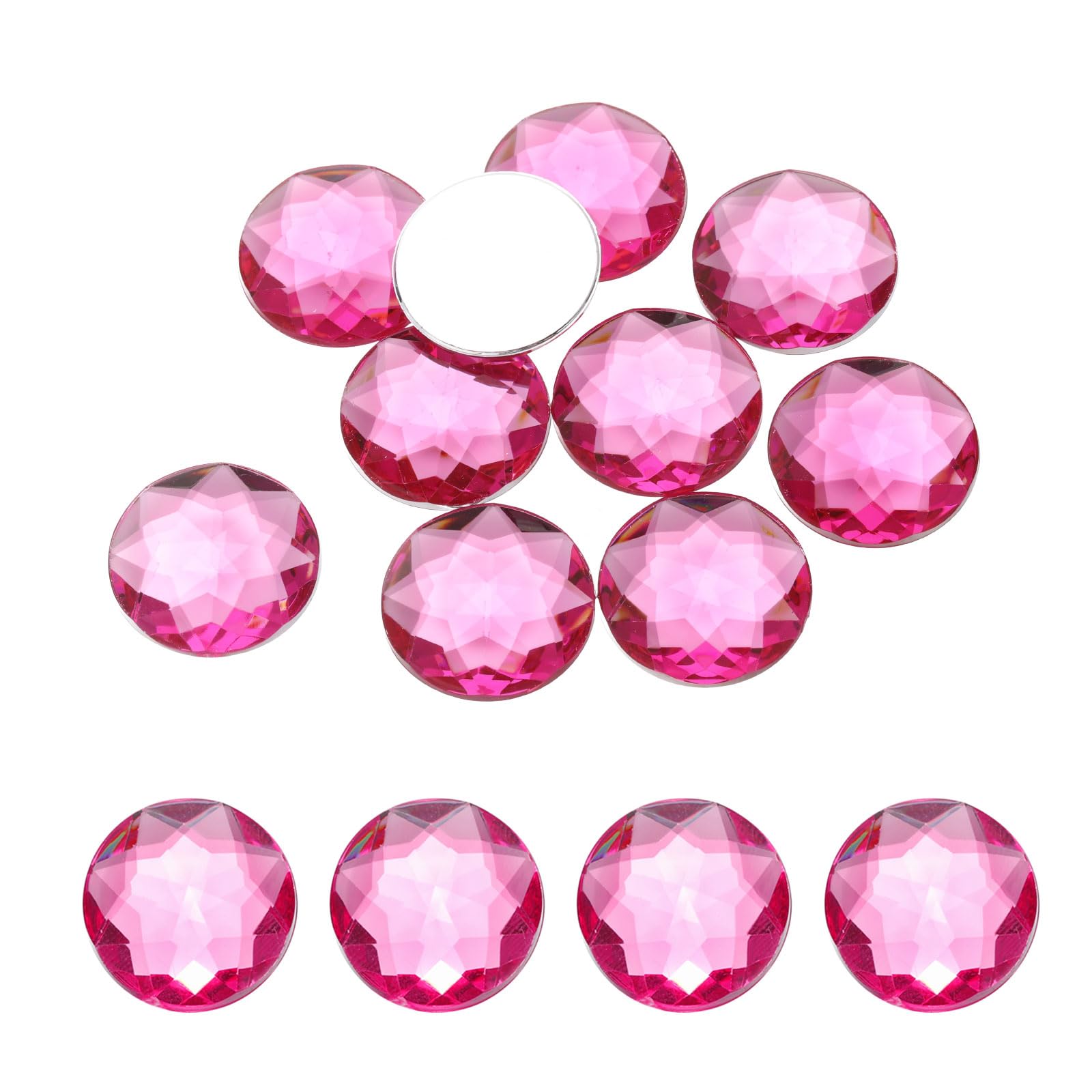 Diamantes de imitación acrílicos de 40mm rosa rojo planos