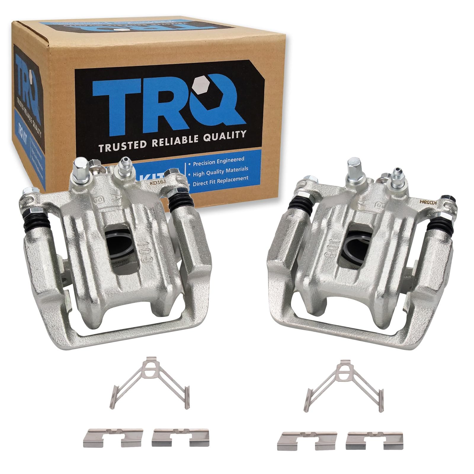 TRQ Rear Driver and Passenger Side Brake Caliper Set Hardware