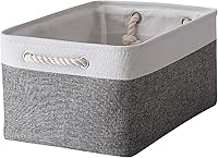 Vista 95 de TheWarmHome - Canasta de lona plegable con asas para almacenar y organizar estantes, ropa, juguetes o armario, ideal para regalo, tamaño pequeño, 12