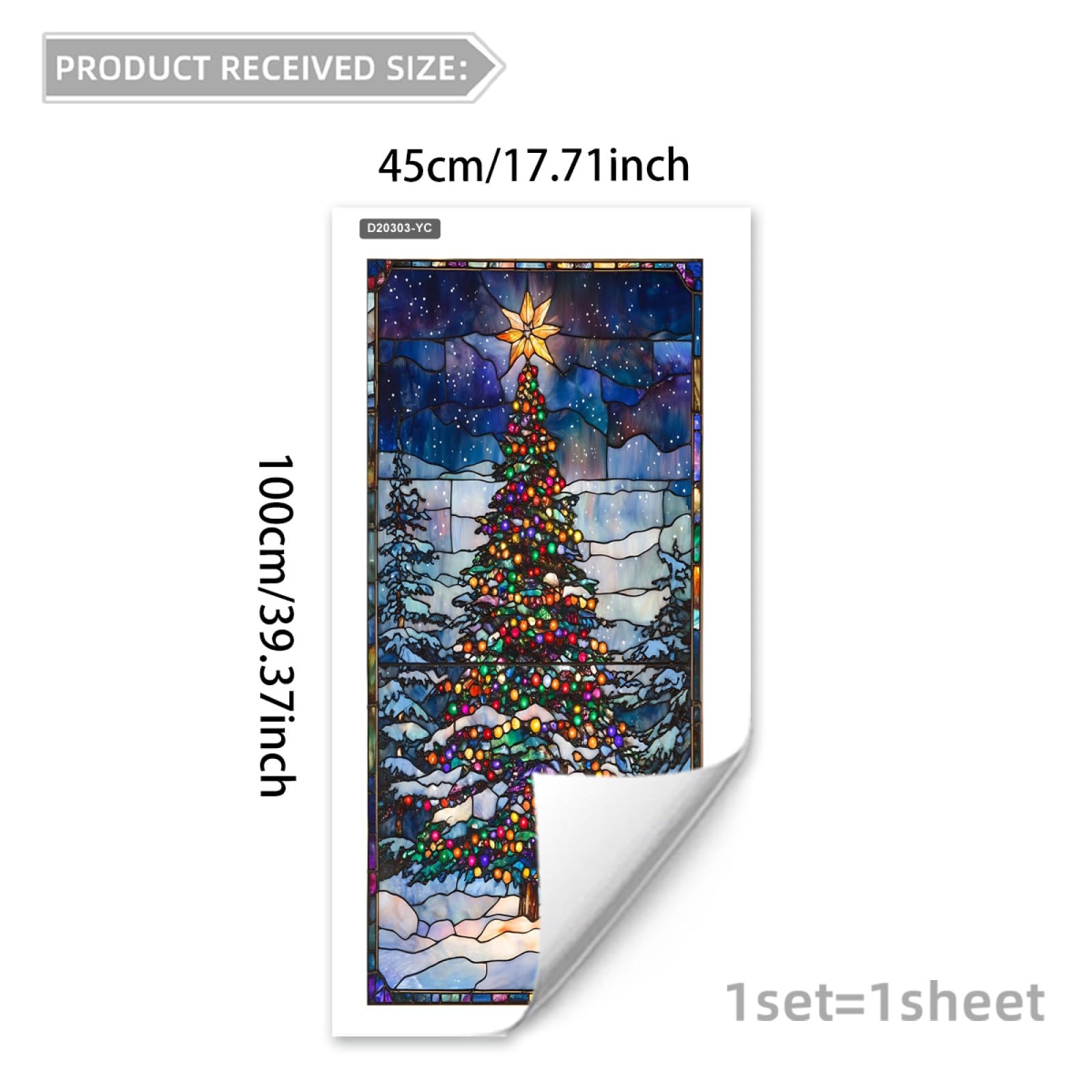 Pellicola Vetri Finestre 45x100cm (3PCS) Neve Natalizia Pellicola Adesiva Per Vetri Oscurante,Adesivi Per Vetro Autoadesiva,Pellicole Vetri Anti Uv,Pellicola Privacy Finestre Casa/Ufficio