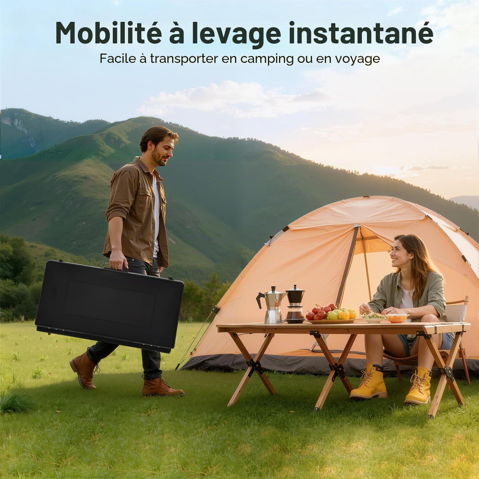 Réchaud à gaz de camping 3 brûleurs 4,5 kW portable pliable