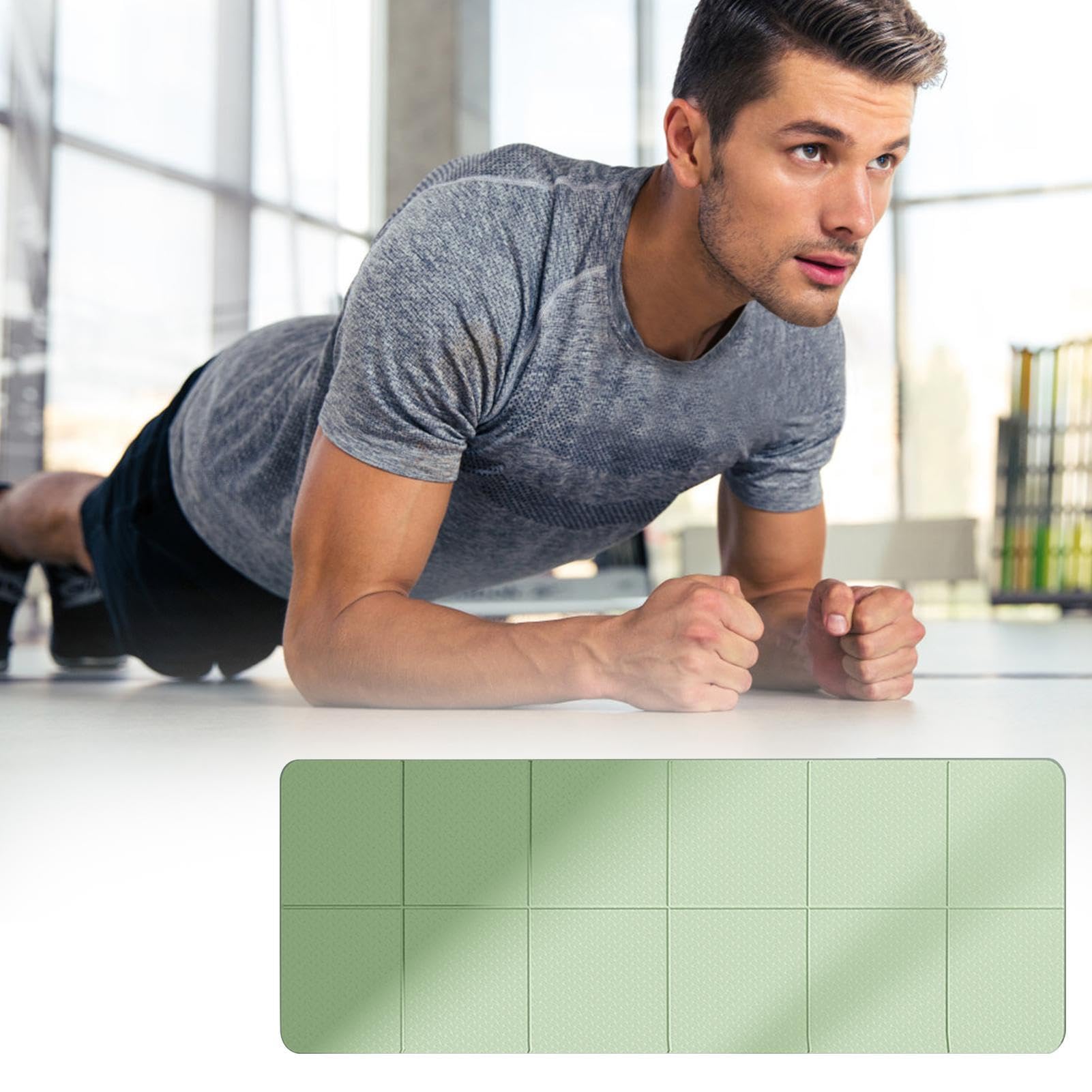 Esterilla de yoga plegable, ligera y fina, almohadilla de ejercicio
