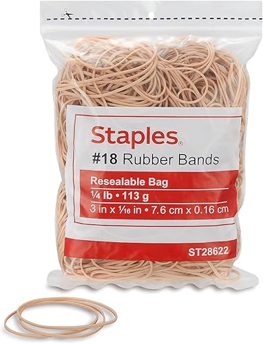 Miniatura 9 de Staples Bandas de goma, tamaño #64, bolsa de 1/4 lb. - Bandas económicas para agrupación de oficina, archivo y uso diario