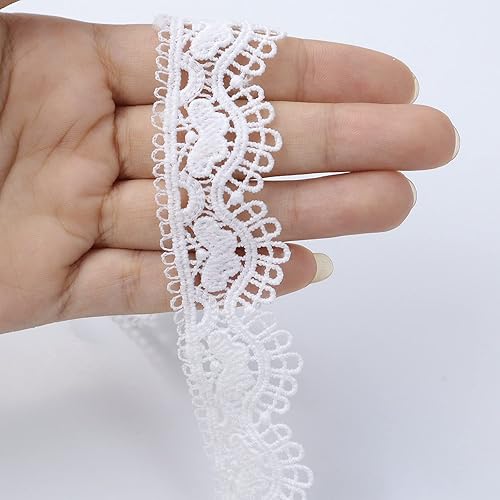 Miniatura 3 de Venecia - Ribete de encaje blanco para coser, borde festoneado para manualidades, vestido, envoltura de regalos, boda, decoración del hogar (7