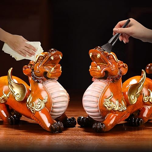 Miniatura 3 de CHUNCIN - Feng Shui Statue Pi YaoPi Xiu Wealth Porsperity Handmade Brass Statue Home Decoration Gift Attract Wealth and Good Luck Housewarming