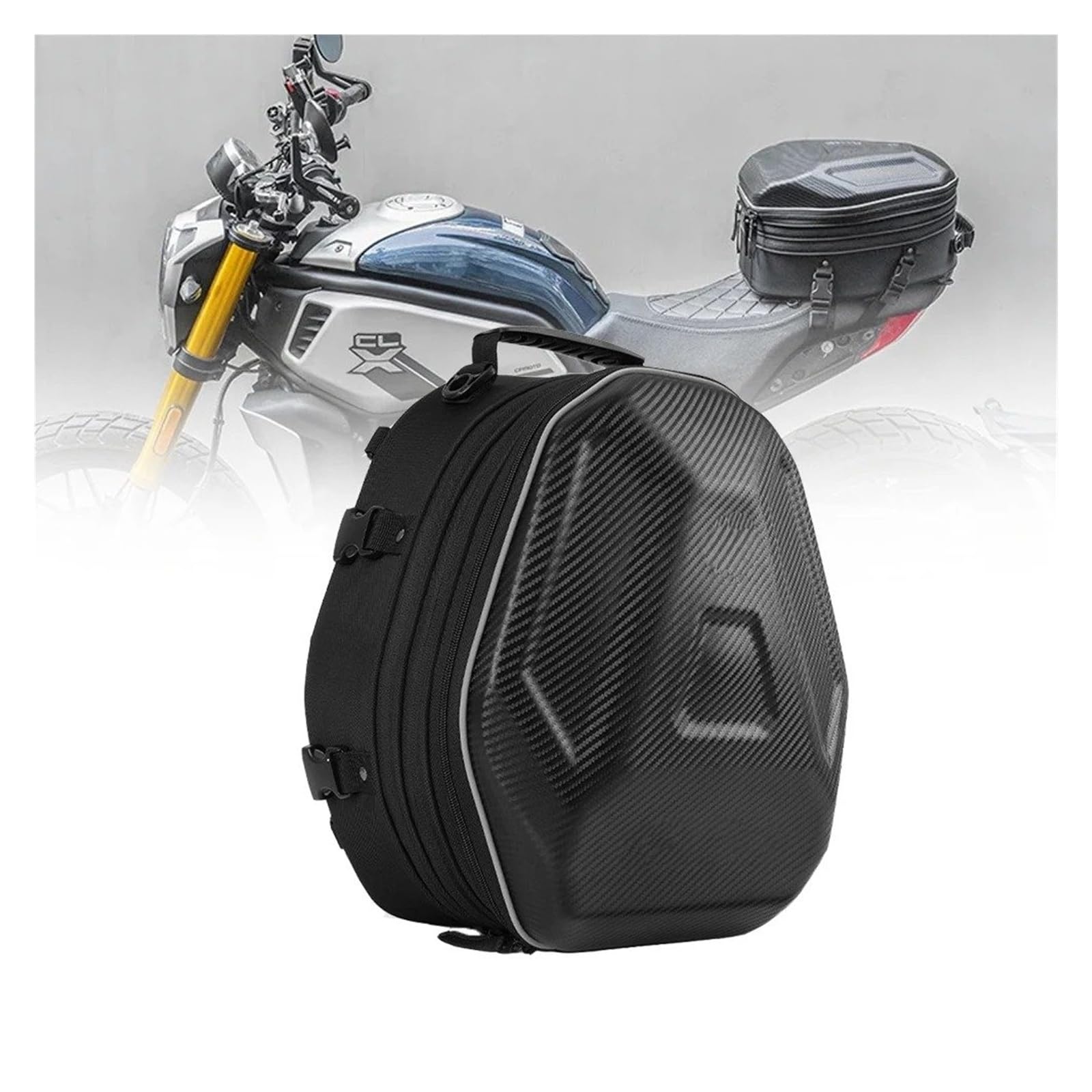 Borsa Per La Sella Della Moto Borsa A Tracolla Da Equitazione Grande Capacità Da 35 Litri Borsa Riflettente Sedile Posteriore Borsa Per Casco Borsa A Mano(Helmet bag)
