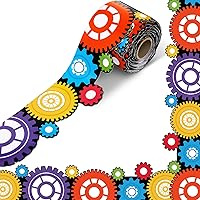 Vista 16 de Outus Bordes de tablero de anuncios con temática de construcción de 68 pies, decoración de aula de regreso a clases, rayas amarillas, borde