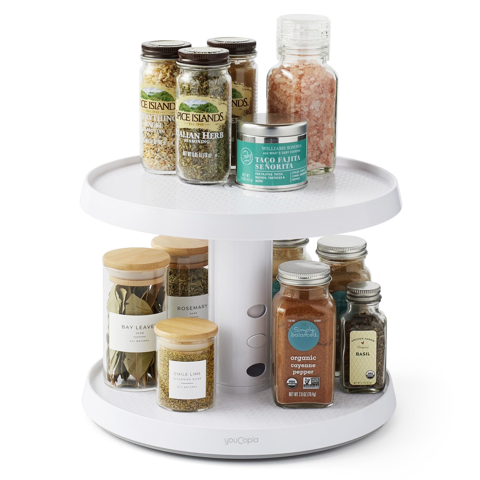 yuppy商品です Amazon.com: YouCopia Crazy Susan Two-Tier Turntable, Height