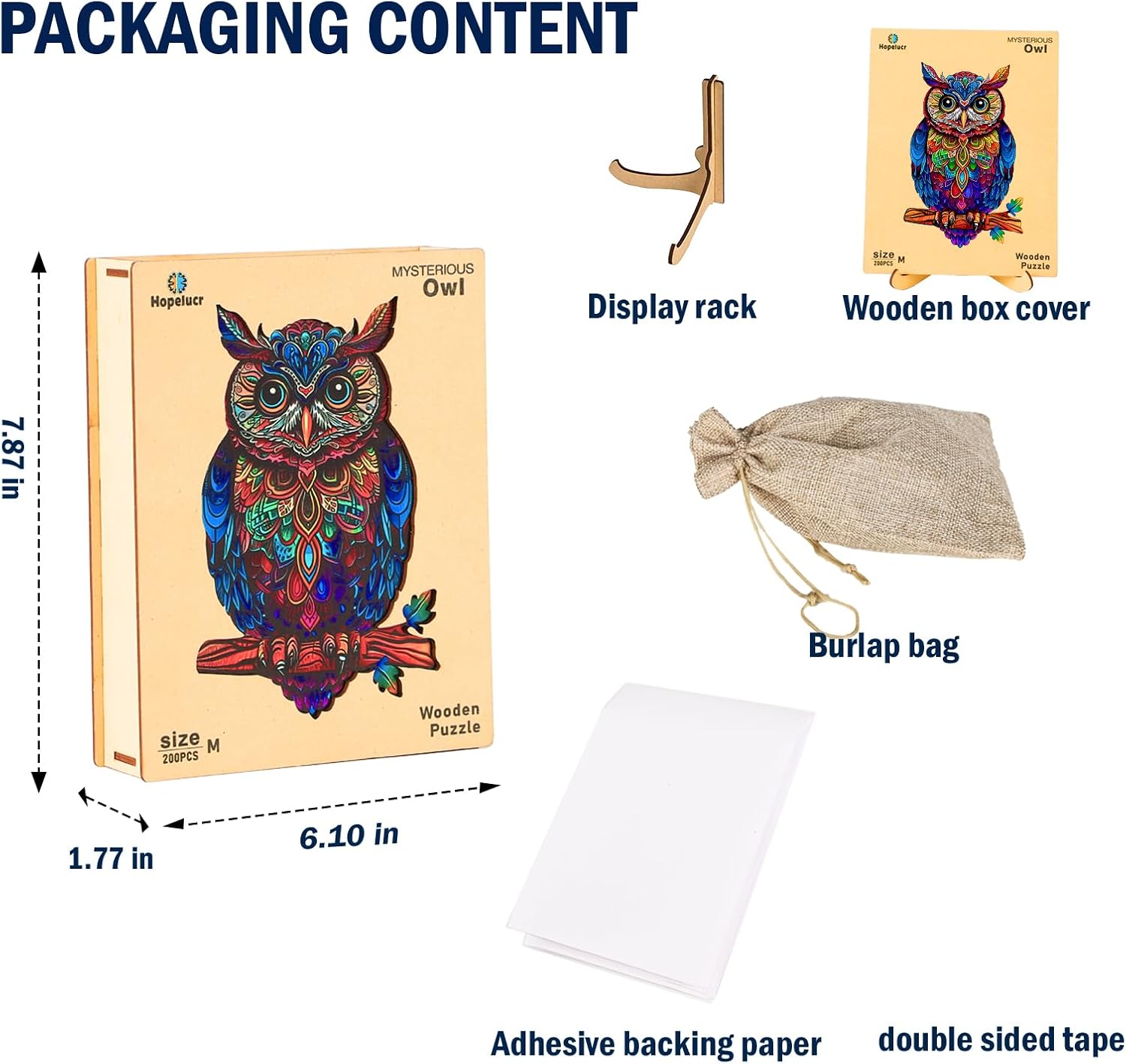 Wooden Puzzles for Adults, Unique Shaped Animal Jigsaw Puzzles, Owl Wood Puzzles Adult, Birthday Gifts for Adult and Kids, 100 Piece 7.1"×4.6" image 4