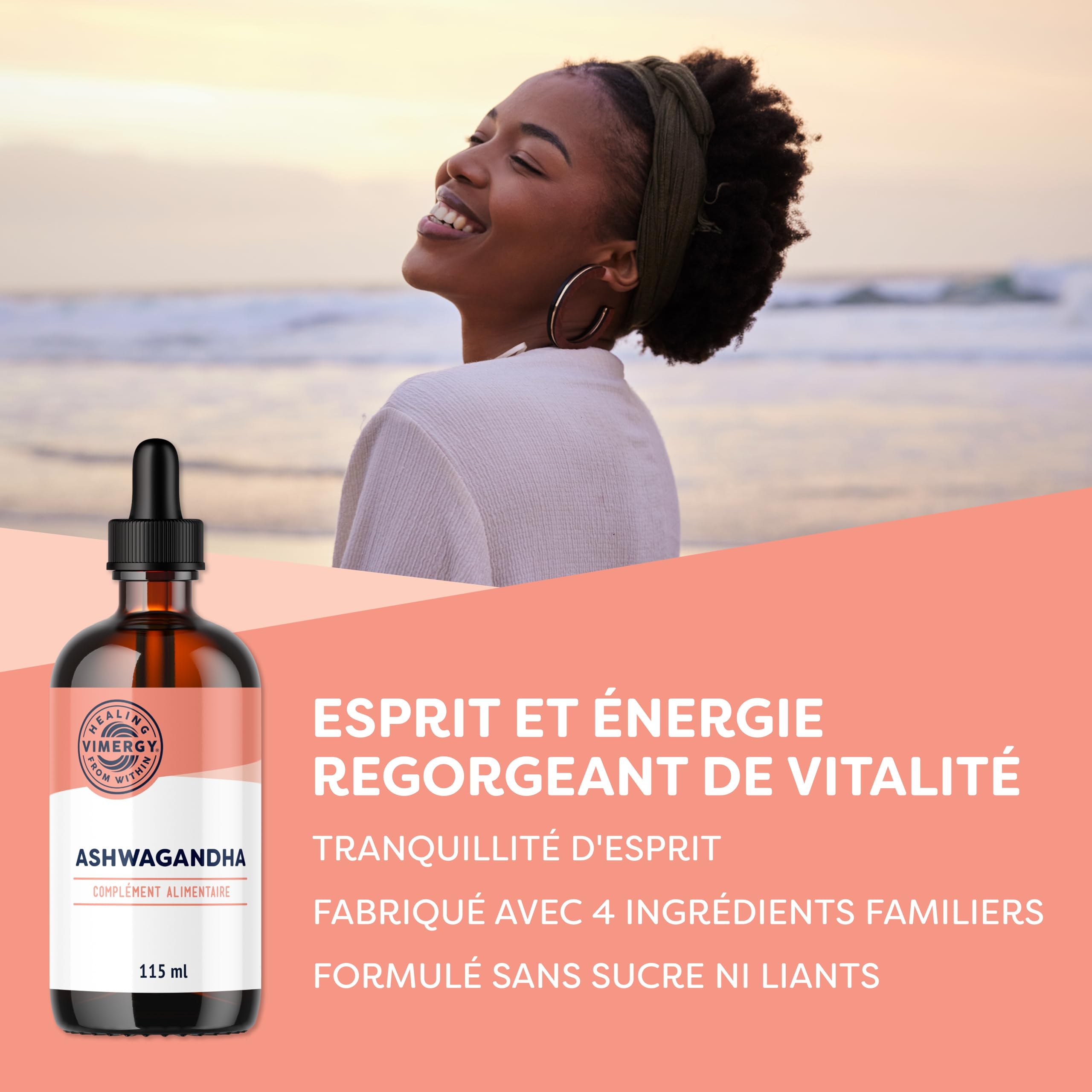 Vimergy Ashwagandha Liquide, 57 Portions – Gouttes d'Ashwagandha – Extrait d'Ashwagandha avec de la Glycérine – Complément Végan – Formulé sans Sucre ni Liant – Sans OGM ni Gluten (115 ml)