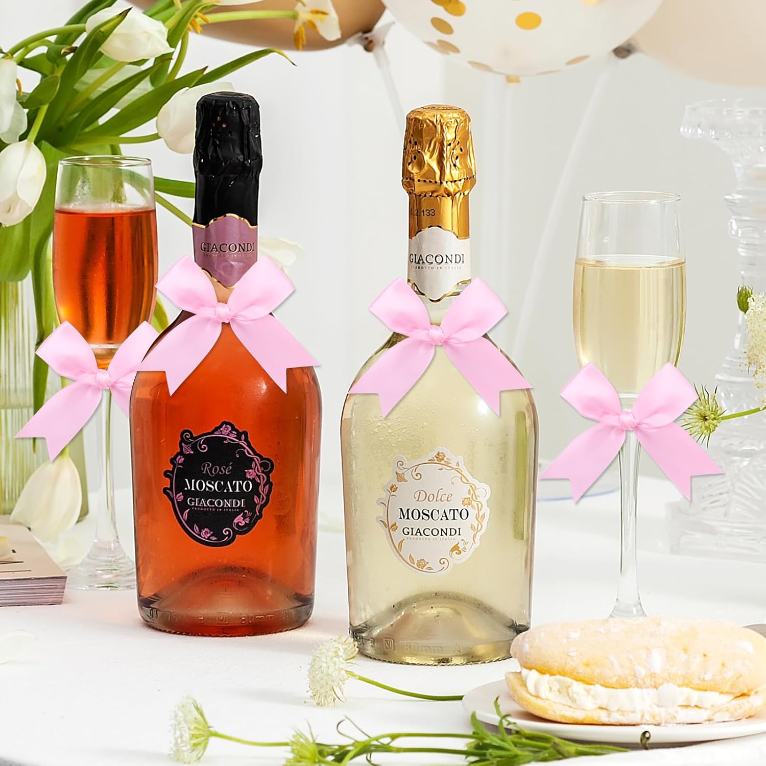 50 Pcs Pink Gift Wrap Bows,3.3 Inch Elegant Bows for Gift Wrapping, DIY Crafts, Party Decorations, Baby Shower, Birthday, Wedding Decor,Christmas, Gift Bags - Image 7