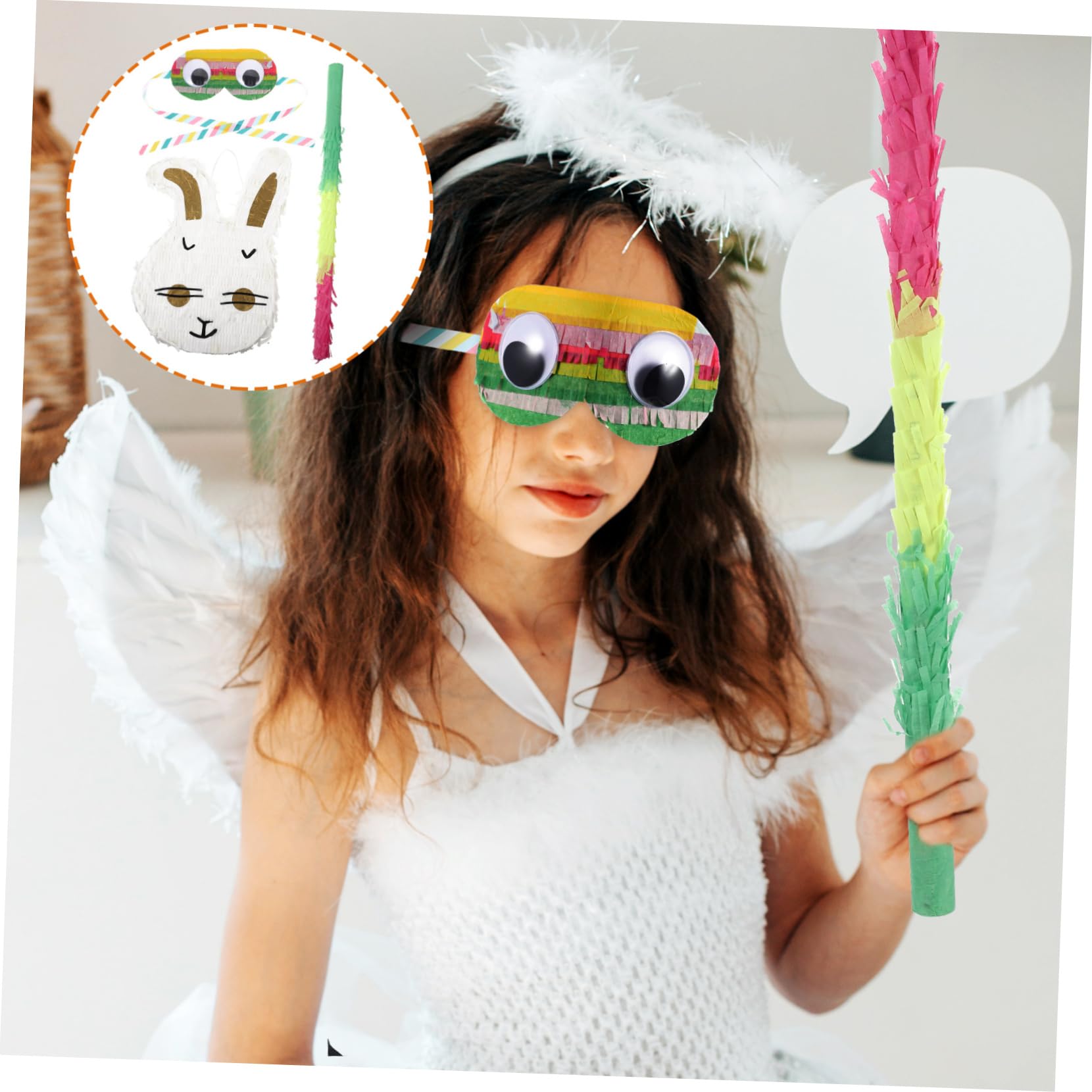 Garneck 1 Set Pinata festa halloween party halloween benda per occhio toy eye mask squishy agitarsi persone puntello del festival di carnevali Forniture per feste di compleanno Carta
