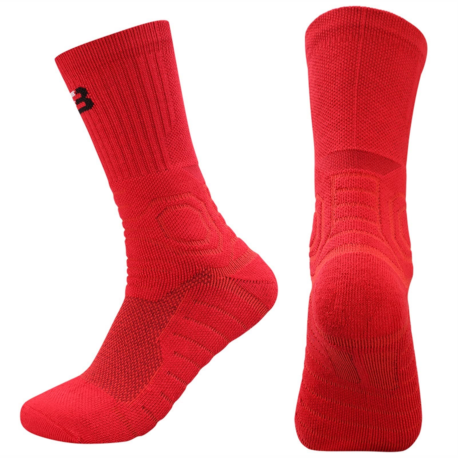 Uomo Sport Sport Elite Calze da Basket Fitness all'aperto Escursionismo Escursionismo Ciclismo Athletic Compression Asciugamani di Cotone Bottom Socks Termici con Calze in Esecuzione
