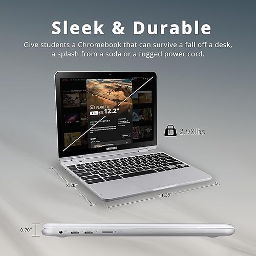 Miniatura 7 de SAMSUNG Plus V2 - Laptop Chromebook con pantalla táctil FHD 2 en 1 de 12.2 pulgadas, Intel Celeron 3965Y, 4 GB de RAM, 64 GB eMMC, Wi-Fi, Bluetooth,