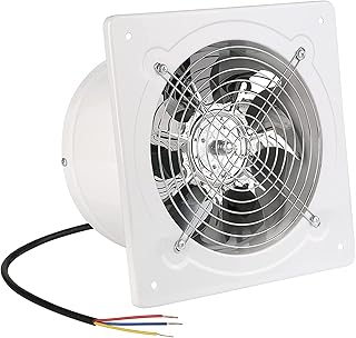 6 inch Exhaust Fan Wall Mounted Garage Ventilation Fan,290CFM Metal Attic Exhaust Fan Basement Extractor Fans with Backdraft Damper for Home Office Commercial Use(42W 110V 、White)