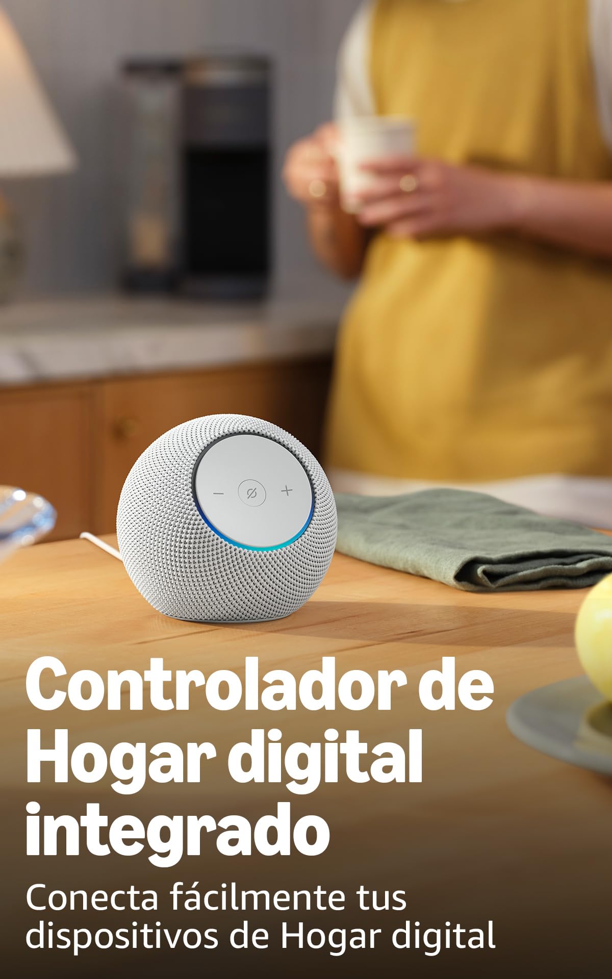 Amazon Echo Dot Max (última generación): altavoz Alexa con sonido envolvente y controlador de Hogar digital integrado, Grafito — view 5