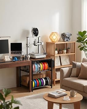 3D Printer Stand with Filaments Storage - 3D Printers Table Filament Shelf Storage Rack Heavy Duty 3D Printer Cart Desk with Wheels for 3D Workshop