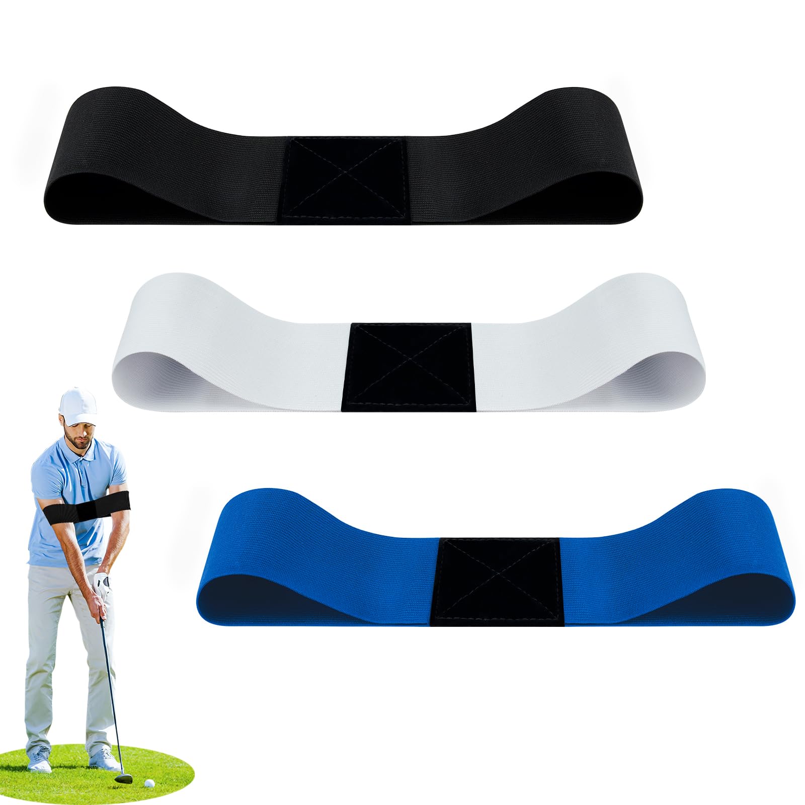 Fantasyon 3 Pack Golf Connection Band, Golf Swing Band Golf Swing Trainer Training Aid for Posture Correction and Strength Training, Golf Aids Equipment for Men Women