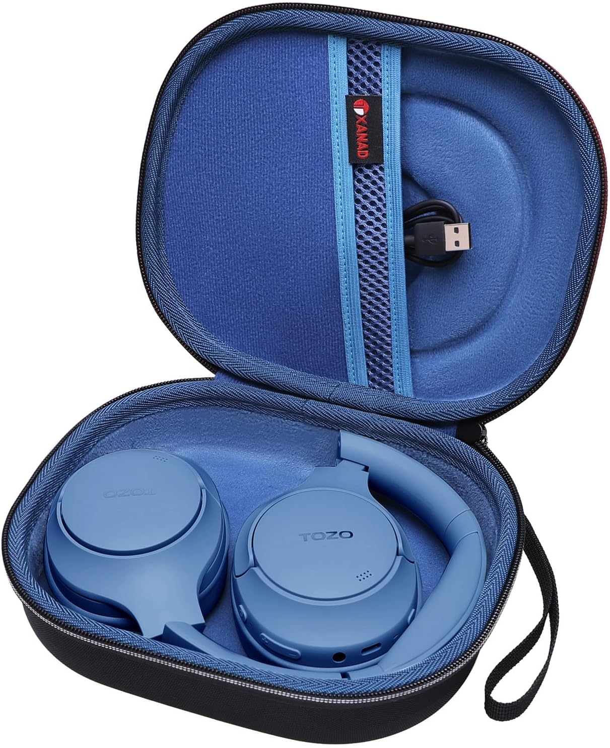 XANAD Hard Case for Bose QuietComfort, QC Ultra, QC 45, QC 35, QC45 SE, QC SE Wireless Noise Cancelling Headphones, Soundcore H30i On-Ear Headphones๏ผOuter Black+Inner Blue๏ผ