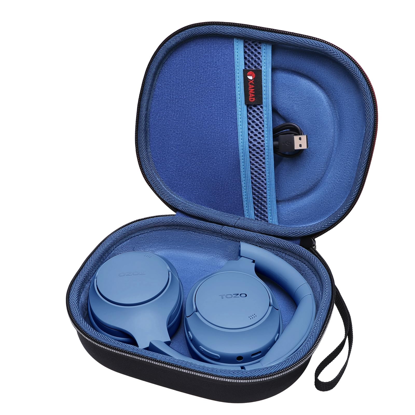 XANAD Hard Case for Bose QuietComfort, QC Ultra, QC 45, QC 35, QC45 SE, QC SE Wireless Noise Cancelling Headphones, Soundcore H30i On-Ear Headphones（Outer Black+Inner Blue）