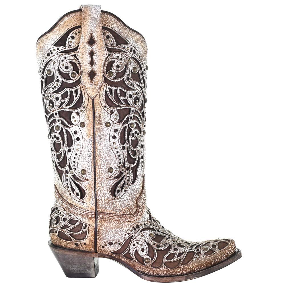 Corral Boots Womens A3937 Casual Western Cowboy Shoes, Beige