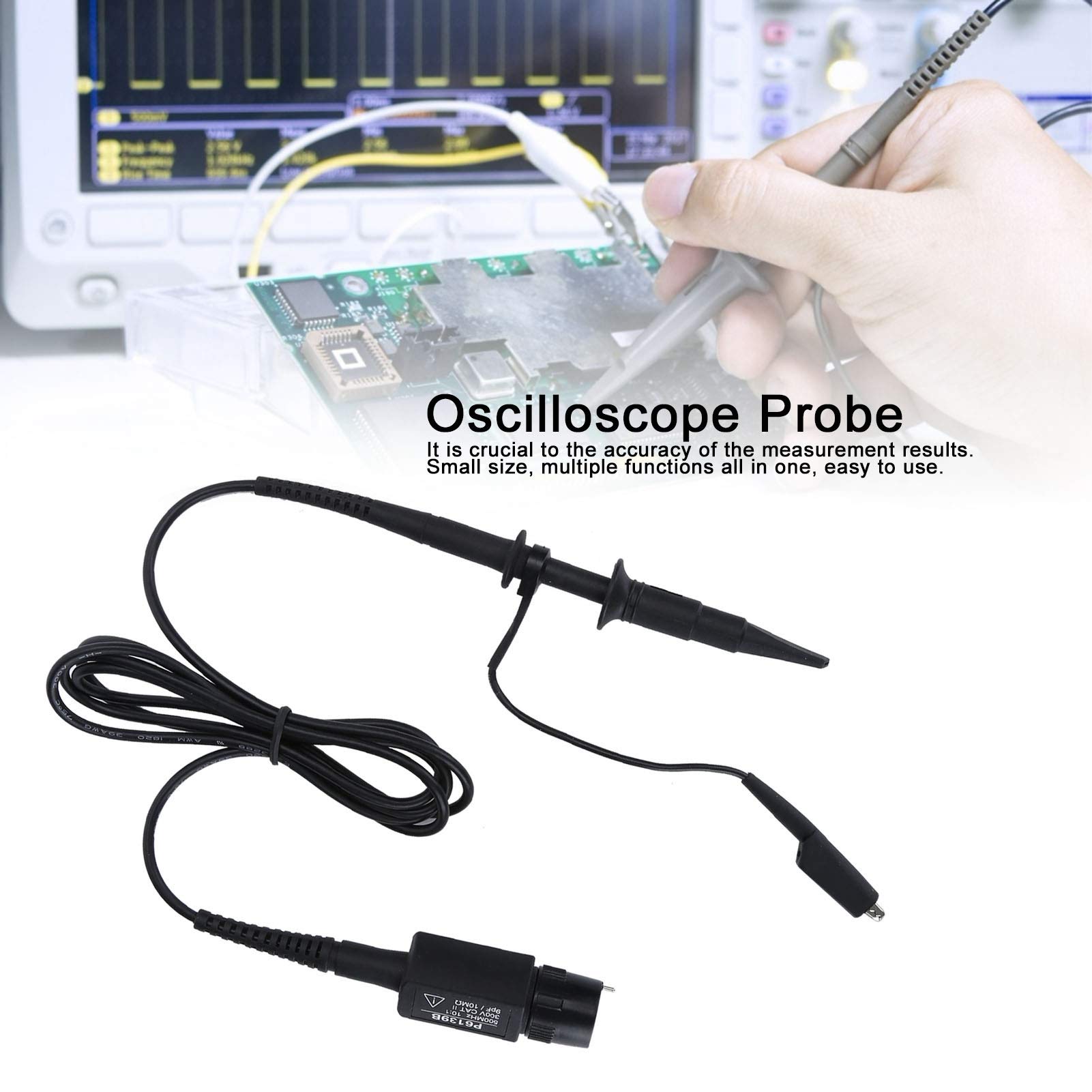 Generic P6139B Zestaw Sond Oscyloskopowych 500 MHZ Regulowana Sonda Pasywna do Pomiarów w Elektronice 140 Cm z instrukcją Obsługi 1 Zestaw
