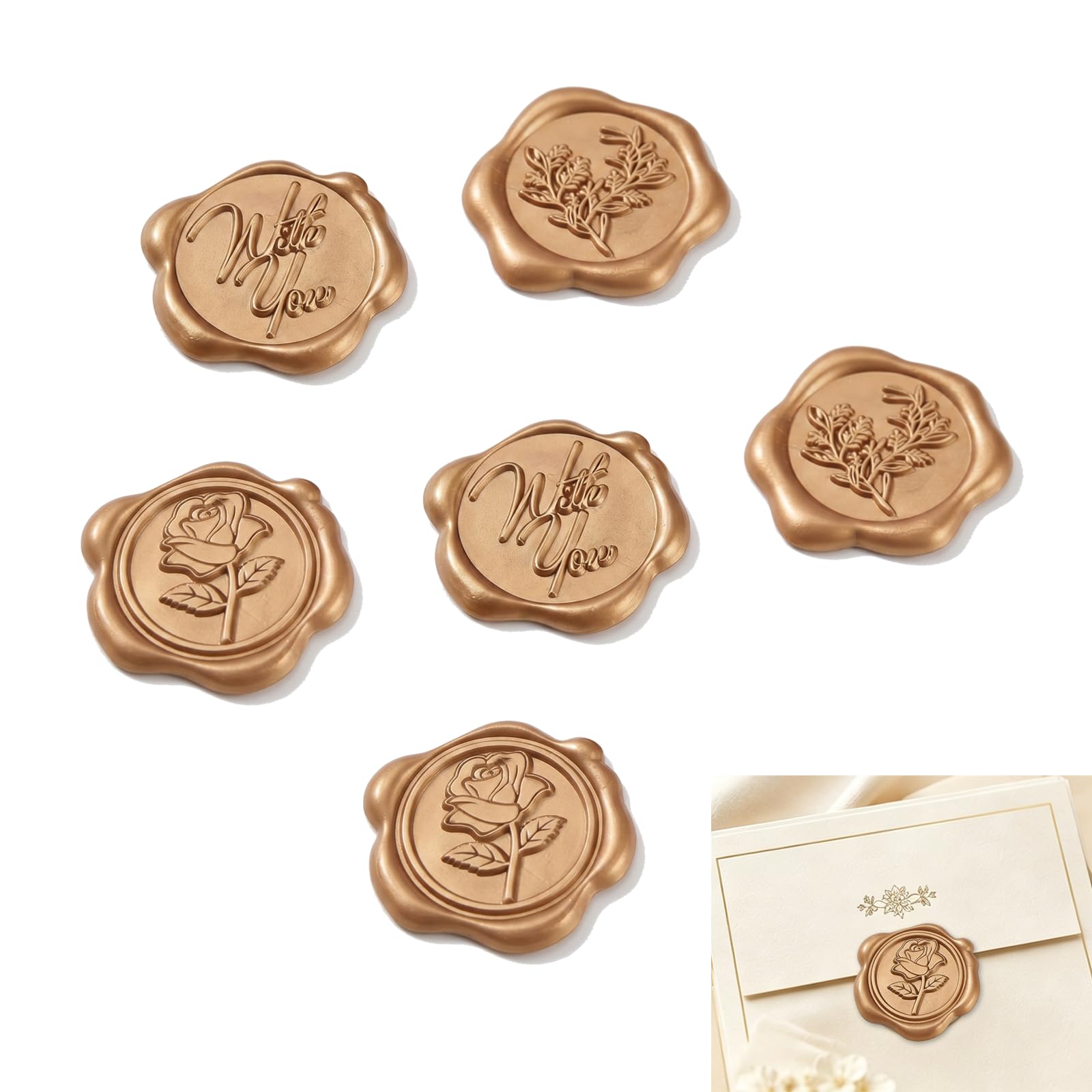 Avvchuy 90 Pcs Wax Seal Stickers, 3cm/1.18inch Self Adhesive Envelope Stamp Sticker for Gift Wrapping, Party, Scrapbooking, Wedding