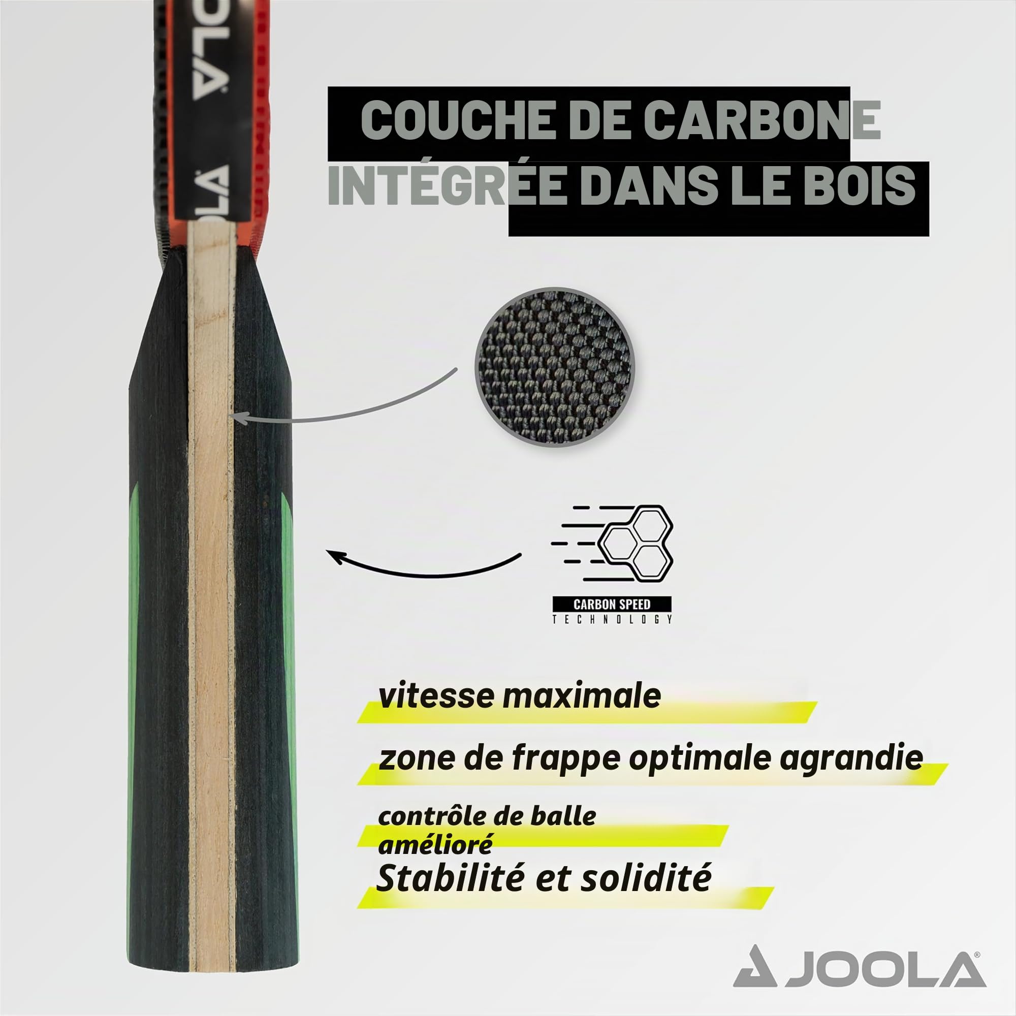 JOOLA Raquettes de Tennis de Table Professionnelles INFINITY CARBON MEGA CARBON ROSSI CARBON Approuvées ITTF