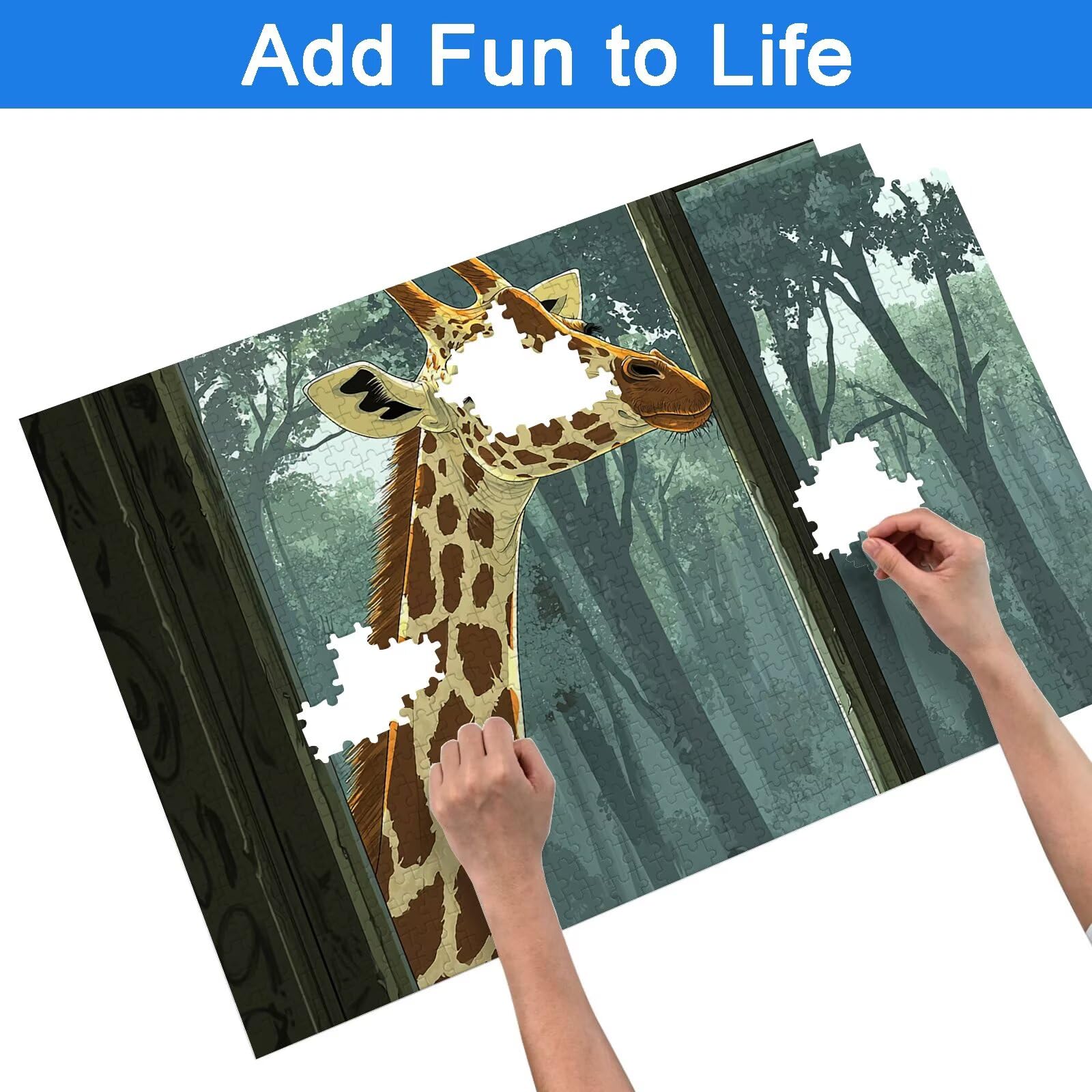 Puzzle 3000 Pezzi Giraffa, Puzzle Animale 3000 Pezzi Arte per Adulti e Bambini, Misura: 122x81 cm, Puzzles Legno per Adulti con Squisita Scatola di Imballaggio, Idea Regalo Donna, Regalo Uomo, -8981