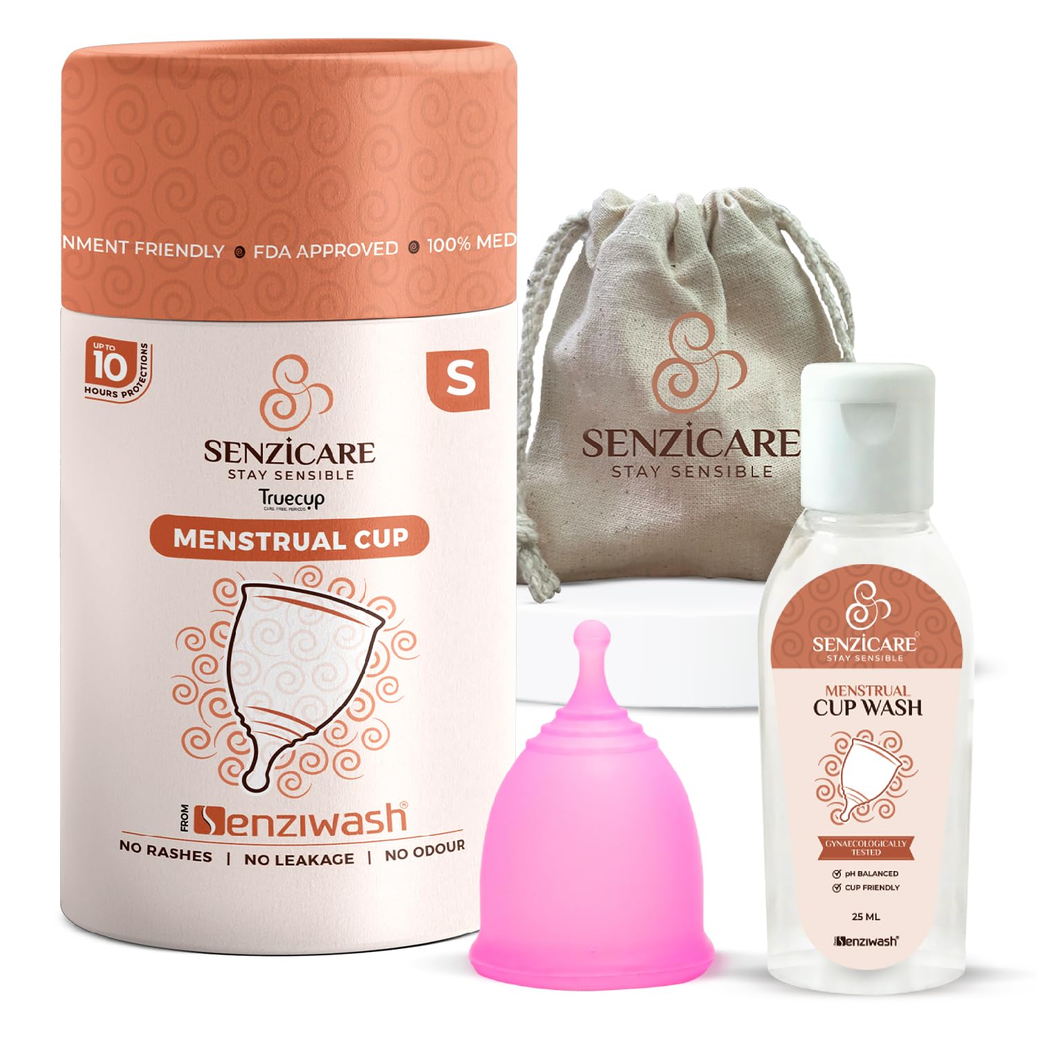 Senziwash Truecup Small Reusable Menstrual Cup & Cup Wash For Women Up to 10 Hours Protection | No Rashes, Leakage or Odour | Hygienic & Comfortable Period cup | 100% Medical Grade Silicone | FDA Approved( Small Cup + Cupwash) (B0B5NHGK77) Amazon Price History, Amazon Price Tracker