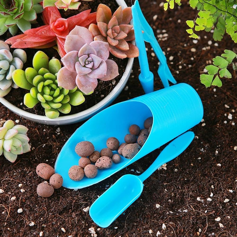 4 szt. Łopata ogrodowa, mini łopata ogrodowa, plastikowy zestaw ogrodniczy, używana do sukulentów, bonsai (różowa)