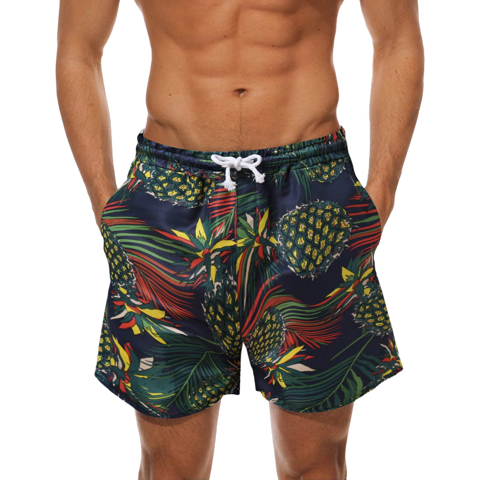 Genérico Bañador Hombre, Shorts de Playa, Pantalones Cortos con Forro con Cordón Traje de Baño Secado Rápido para Vacaciones Calções De Banho Homem Bañador Hombre Largo Elastico