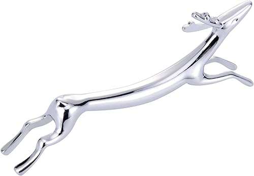 Miniatura 3 de ChezMax Juego de 5 palillos de aleación de zinc, cuchara, tenedores, cuchillos, vajilla y reposo, ciervo plateado