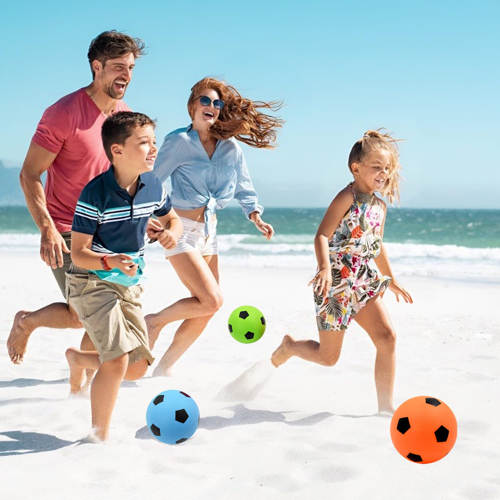 Pack De 3 Balones De Fútbol De 15 Cm Para Niños, Colores Rosa, Azul Y Verde, Con Bomba De Aire Incluida