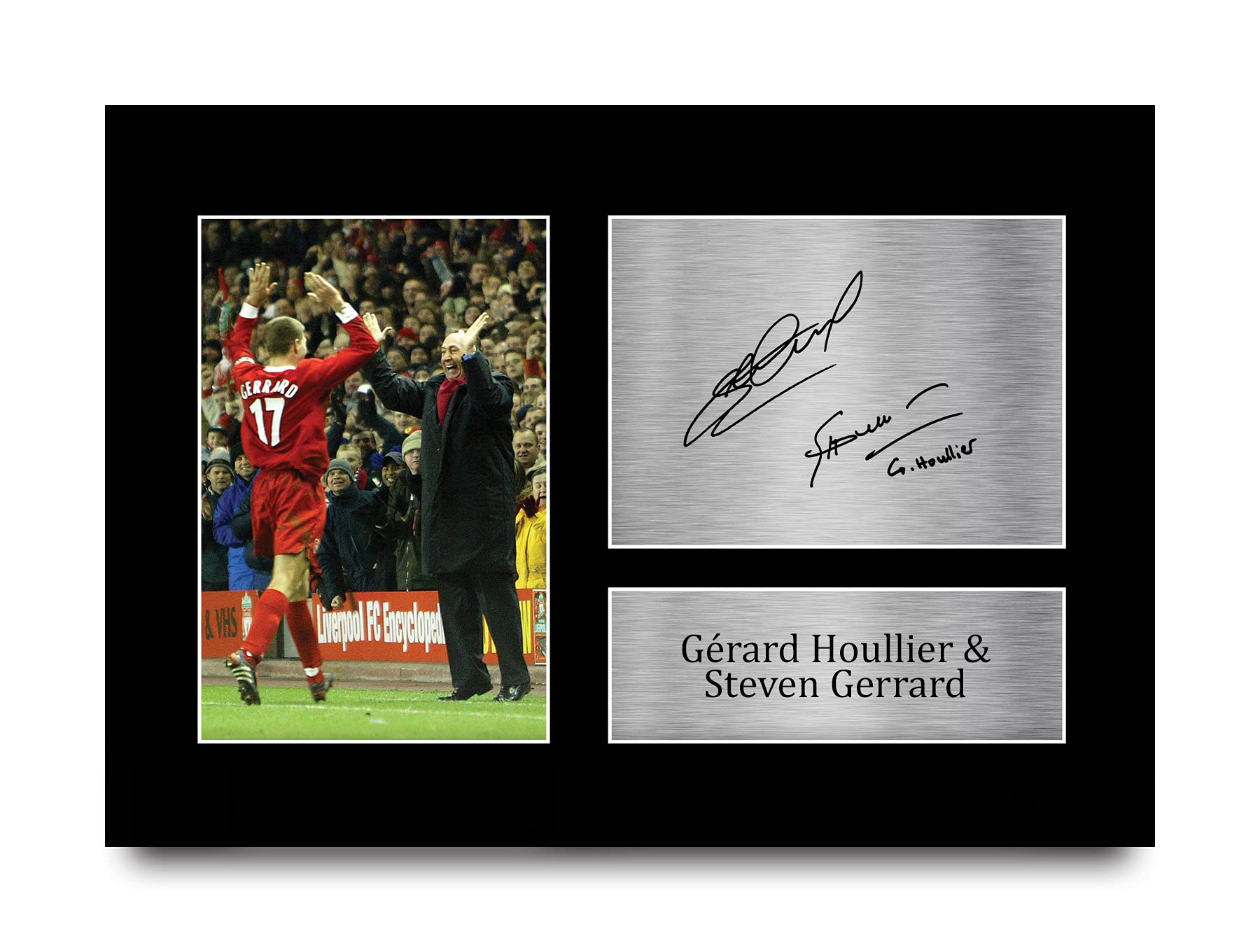 HWC Trading A4 Gerard Houllier & Steven Gerrard Liverpool Cadeaux imprimés photo autographe signée pour les fans de football et les supporters - A4