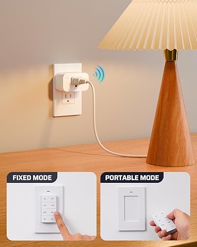Miniatura 3 de DEWENWILS Temporizador de Enchufe Interior con Control Remoto, Enchufe con Control Remoto de 100 PIES con Cuenta Regresiva de 5/15/30/60 Min y 2/4