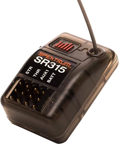 Spektrum SR315 Receptor deportivo RC DSMR de 3 canales y 2.4 GHz: superficie, negro