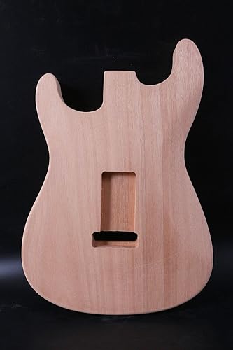 Miniatura 3 de Cuerpo de guitarra sin terminar para proyecto de guitarra ST DIY madera de caoba SSS pastillas estilo Bolt On Heel
